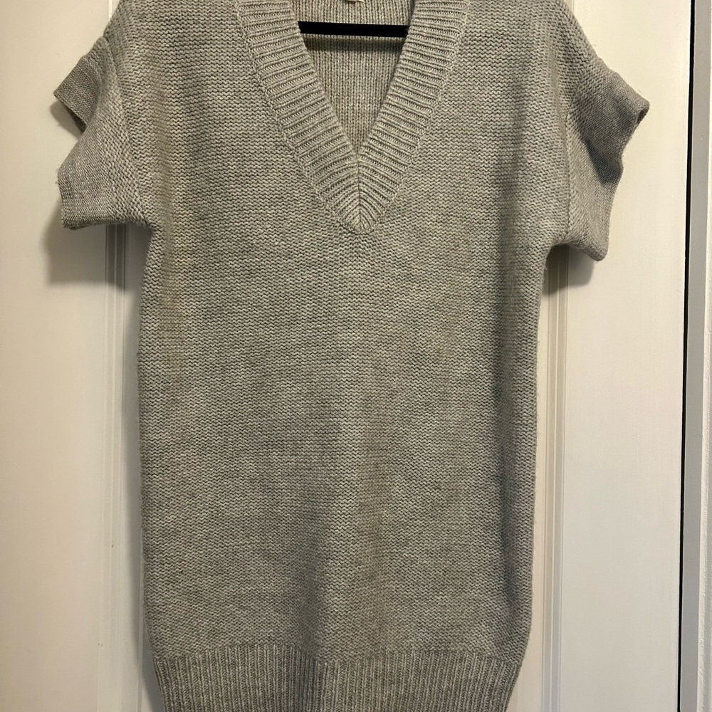J. Crew Light Gray V-Neck Sweater